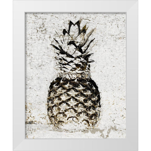 Ananas I White Modern Wood Framed Art Print by Aryai, Sia