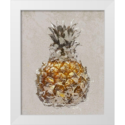 Ananas IV White Modern Wood Framed Art Print by Aryai, Sia