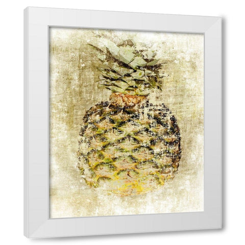 Ananas V White Modern Wood Framed Art Print by Aryai, Sia