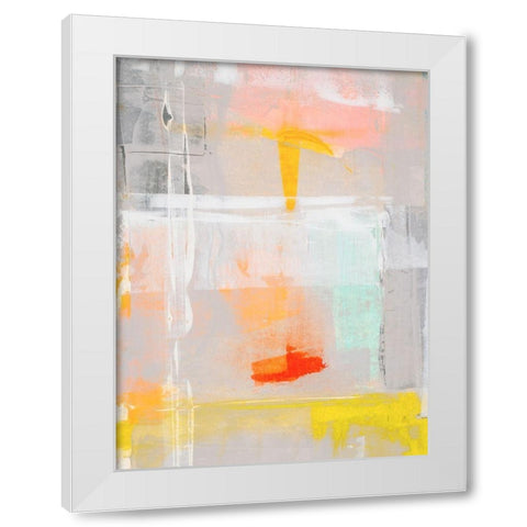 Mosaic III White Modern Wood Framed Art Print by Aryai, Sia