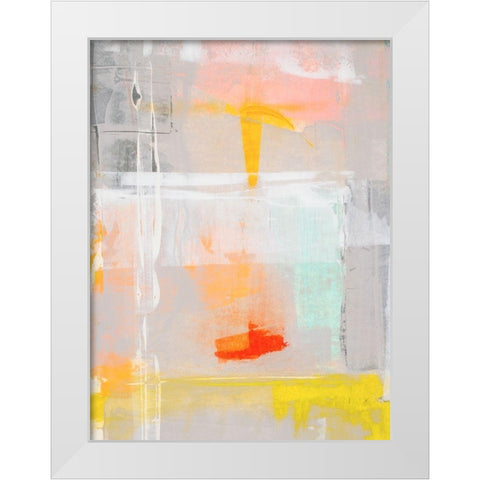 Mosaic III White Modern Wood Framed Art Print by Aryai, Sia