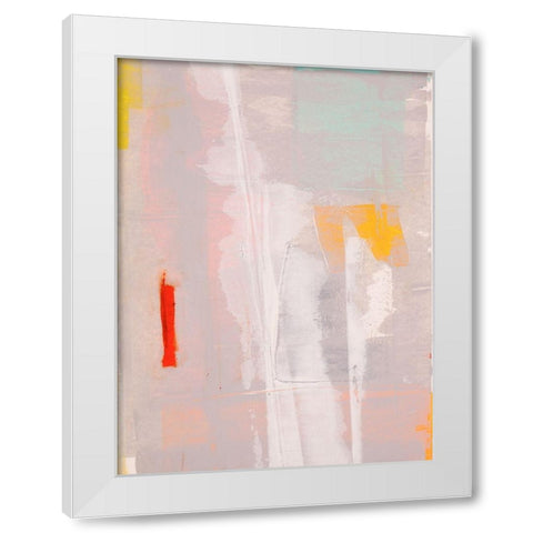 Mosaic V White Modern Wood Framed Art Print by Aryai, Sia