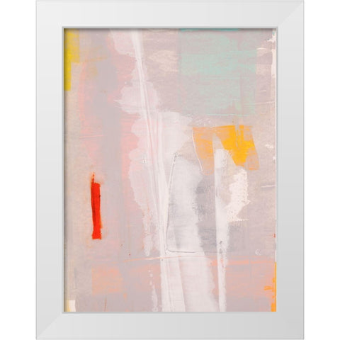 Mosaic V White Modern Wood Framed Art Print by Aryai, Sia