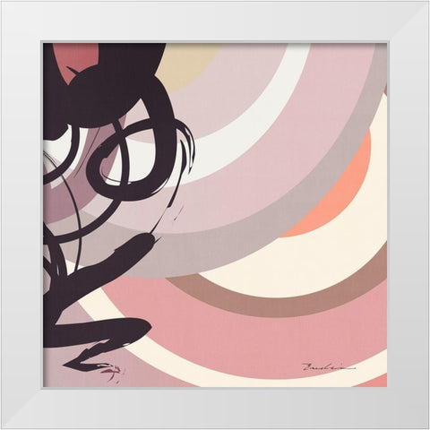 Rose Strands Trail I White Modern Wood Framed Art Print by Evalia Designs