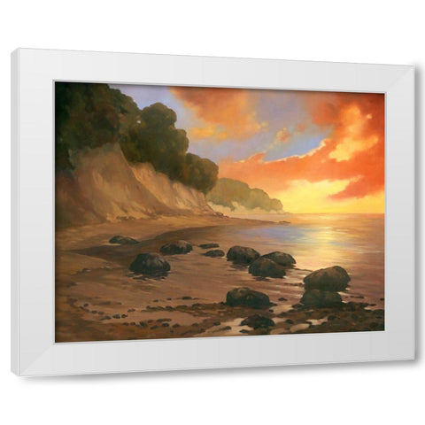 July Evening White Modern Wood Framed Art Print by Reynolds, Graham