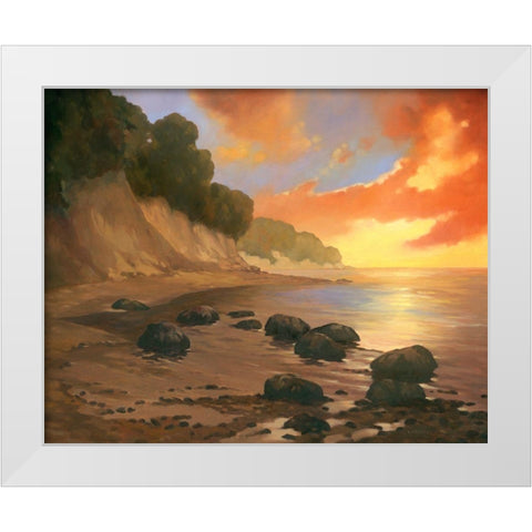 July Evening White Modern Wood Framed Art Print by Reynolds, Graham