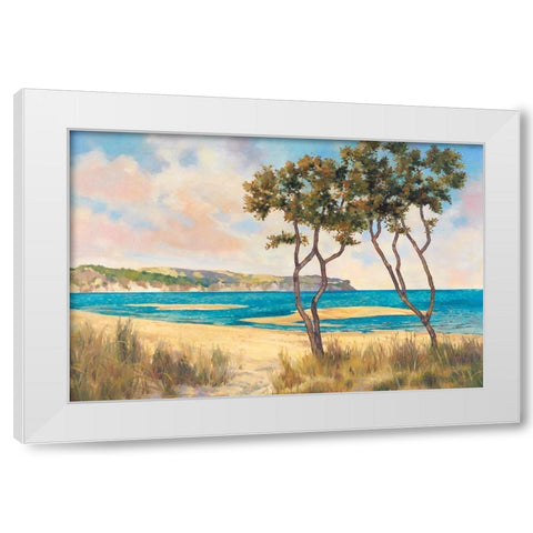 On the Beach II White Modern Wood Framed Art Print by Reynolds, Graham