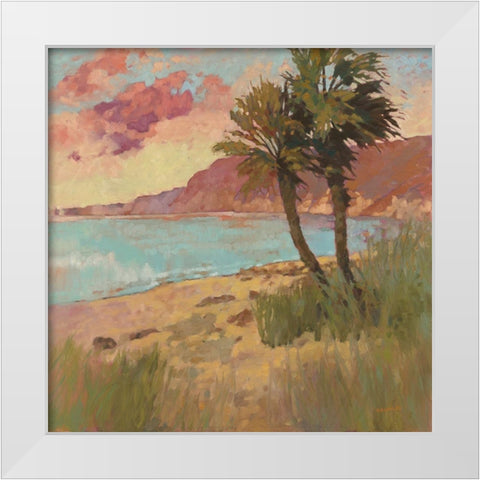 Coastal Palms White Modern Wood Framed Art Print by Reynolds, Graham