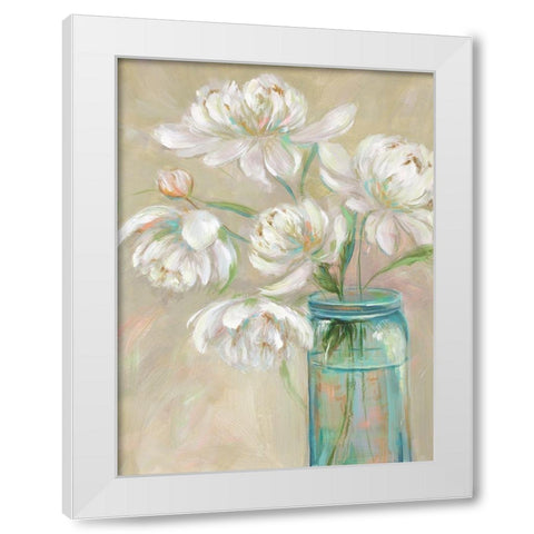 Rythm in Blues White Modern Wood Framed Art Print by Joy, Julie