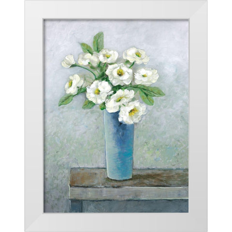 Les Fleurs Du Jour White Modern Wood Framed Art Print by Joy, Julie