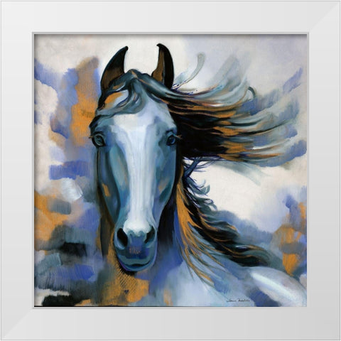 Wild Blues I White Modern Wood Framed Art Print by Montillo, Louise