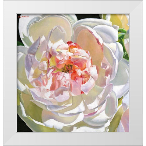 Here,There And Everywhere White Modern Wood Framed Art Print by Montana, Enzo