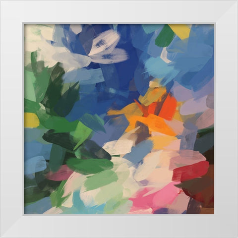 Colorful chaos I White Modern Wood Framed Art Print by Orlov, Irena