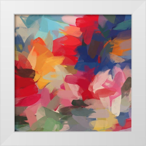 Colorful chaos II White Modern Wood Framed Art Print by Orlov, Irena