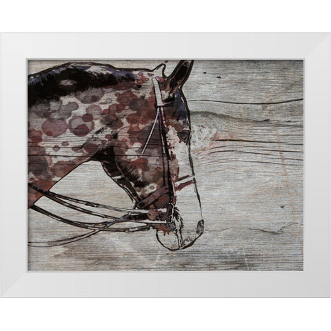 Chase-Brown Horse White Modern Wood Framed Art Print by Orlov, Irena