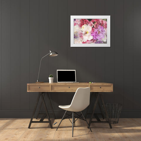 Rustic Floral Embrace White Modern Wood Framed Art Print by Orlov, Irena