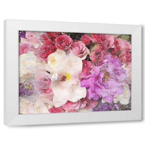 Rustic Floral Embrace White Modern Wood Framed Art Print by Orlov, Irena