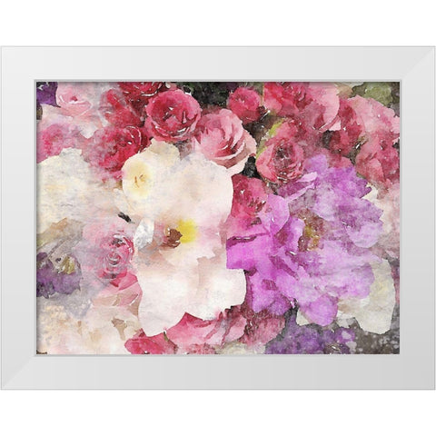 Rustic Floral Embrace White Modern Wood Framed Art Print by Orlov, Irena