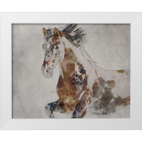 Madison Horse White Modern Wood Framed Art Print by Orlov, Irena
