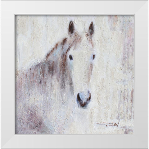 White Bay horse White Modern Wood Framed Art Print by Orlov, Irena