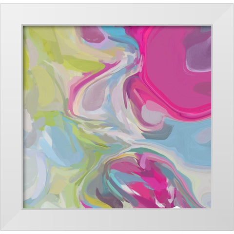 The Continuous Flow White Modern Wood Framed Art Print by Orlov, Irena