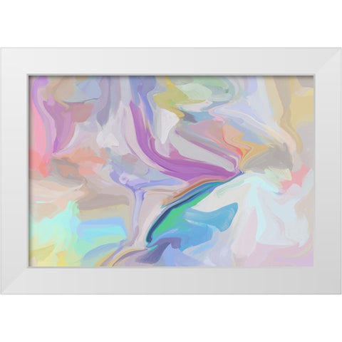 Playful Movement V White Modern Wood Framed Art Print by Orlov, Irena