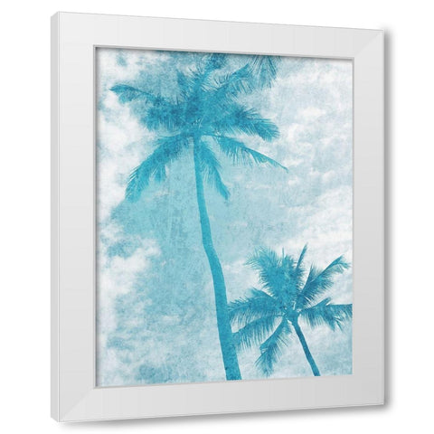 Blue Palm Trees White Modern Wood Framed Art Print by Orlov, Irena