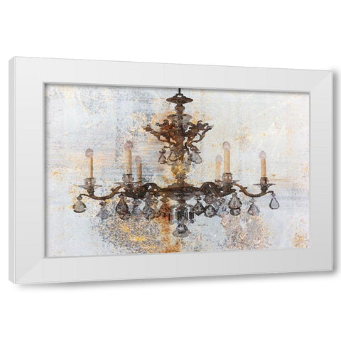 Rustic Brown Chandelier II White Modern Wood Framed Art Print by Orlov, Irena