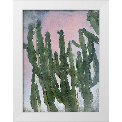 Desert Cactus I White Modern Wood Framed Art Print by Orlov, Irena