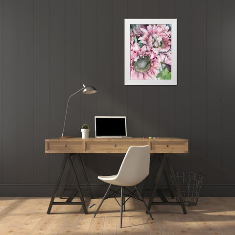 Soft Pink White Modern Wood Framed Art Print by Orlov, Irena