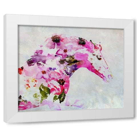 Running Gypsy Horse White Modern Wood Framed Art Print by Orlov, Irena