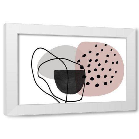 Pink Lines Minimalism White Modern Wood Framed Art Print by Orlov, Irena