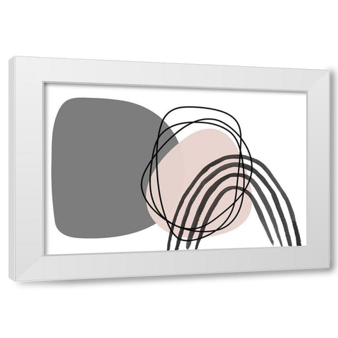 Minimalist Pink Gray Palette White Modern Wood Framed Art Print by Orlov, Irena