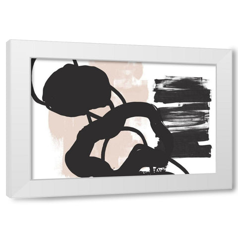 Minimalist Pink Black Palette I White Modern Wood Framed Art Print by Orlov, Irena