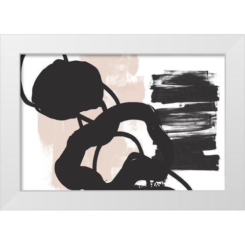 Minimalist Pink Black Palette I White Modern Wood Framed Art Print by Orlov, Irena