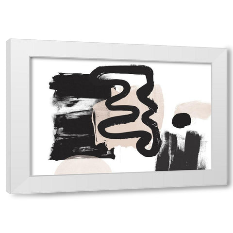 Minimalist Pink Black Palette II White Modern Wood Framed Art Print by Orlov, Irena