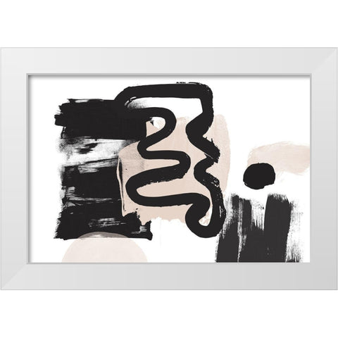 Minimalist Pink Black Palette II White Modern Wood Framed Art Print by Orlov, Irena