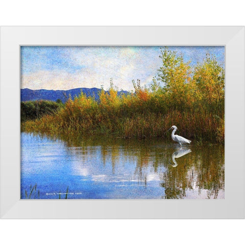 The Marsh Snowy Egret White Modern Wood Framed Art Print by Vest, Christopher