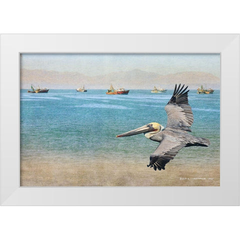 Open Ocean and Boats White Modern Wood Framed Art Print by Vest, Christopher