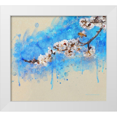 Apricot Blossom White Modern Wood Framed Art Print by Vest, Christopher