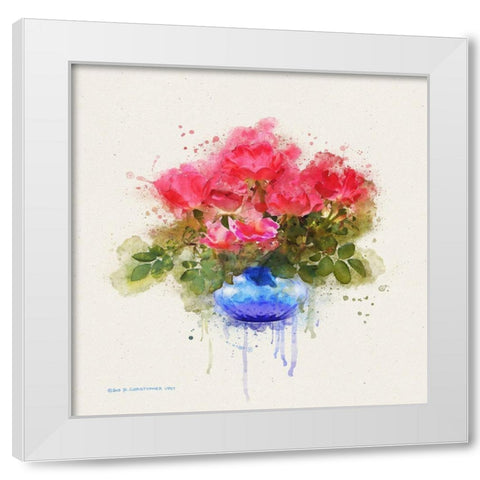 Watercolor Roses White Modern Wood Framed Art Print by Vest, Christopher