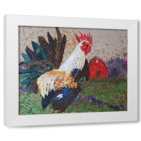 Au Chant du Coq White Modern Wood Framed Art Print by St Hilaire, Elizabeth