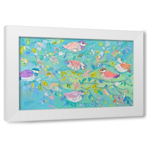 Birds and Branches White Modern Wood Framed Art Print by St Hilaire, Elizabeth