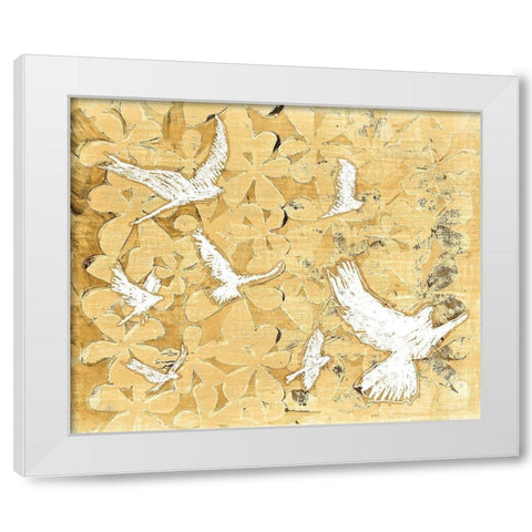 Birds on Brown White Modern Wood Framed Art Print by St Hilaire, Elizabeth