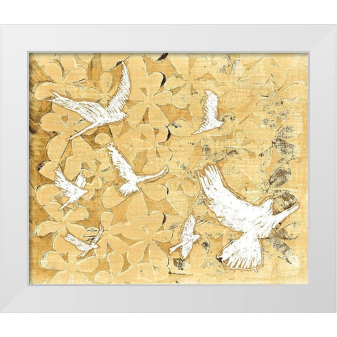Birds on Brown White Modern Wood Framed Art Print by St Hilaire, Elizabeth