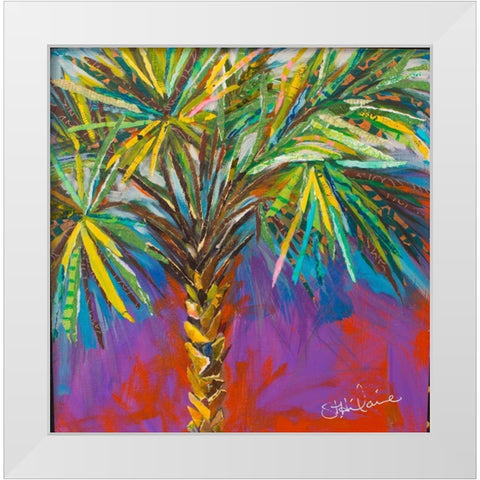 River Palm White Modern Wood Framed Art Print by St Hilaire, Elizabeth