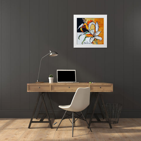 Lily Floral Study White Modern Wood Framed Art Print by St Hilaire, Elizabeth