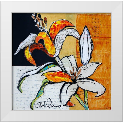 Lily Floral Study White Modern Wood Framed Art Print by St Hilaire, Elizabeth