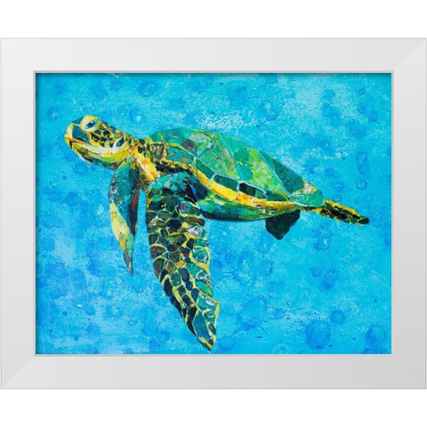 Floating Sea Turtle White Modern Wood Framed Art Print by St Hilaire, Elizabeth