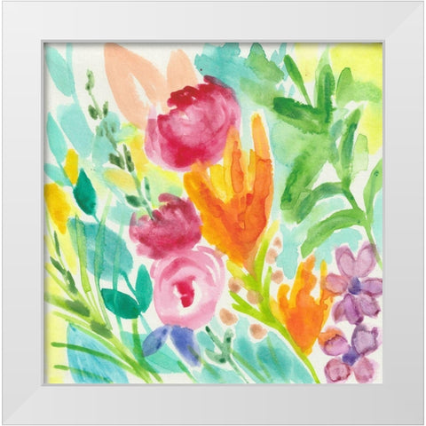 April Showers White Modern Wood Framed Art Print by St Hilaire, Elizabeth